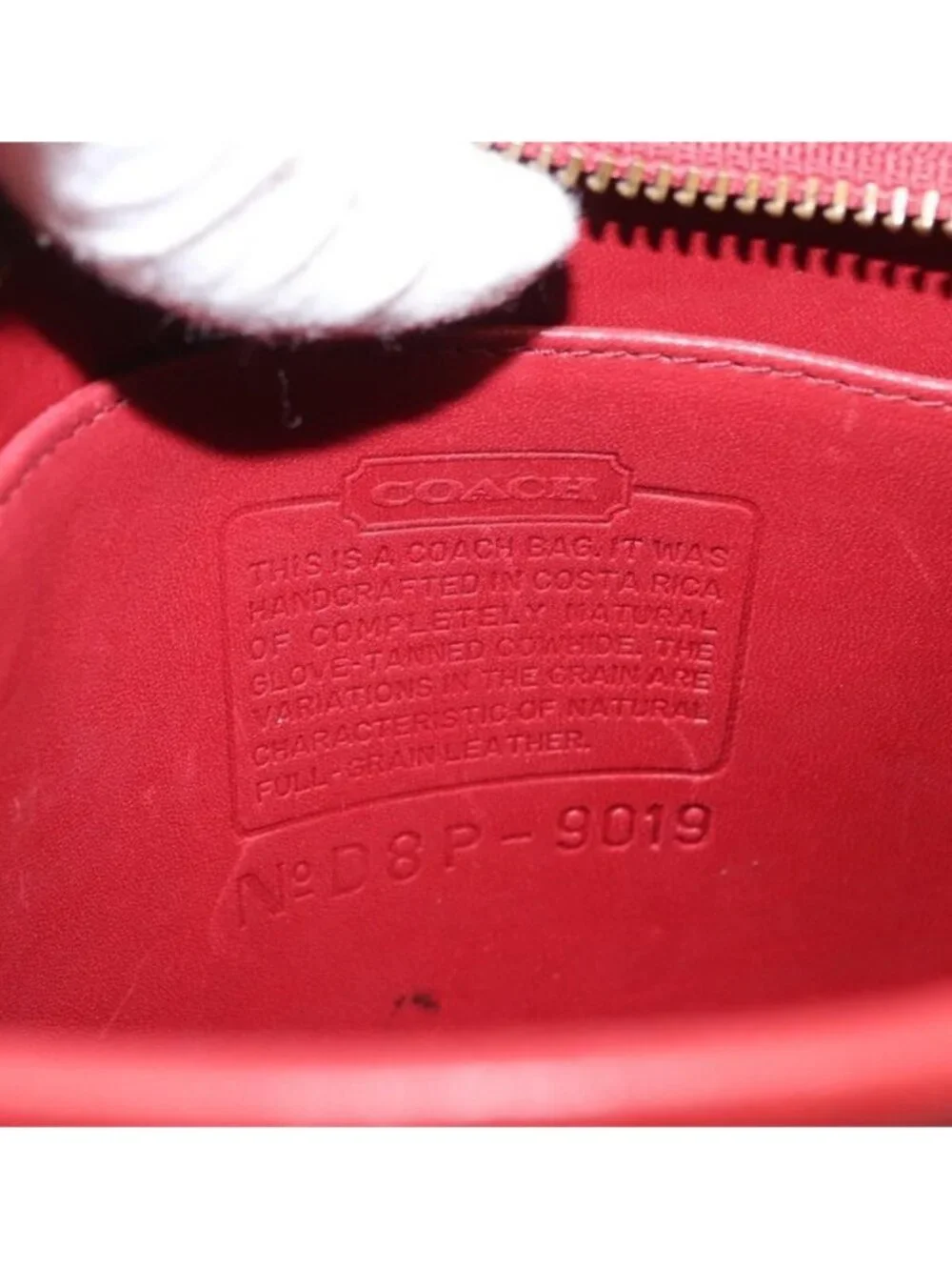 Authentic Coach Shoulder Bag Leather Red Gold